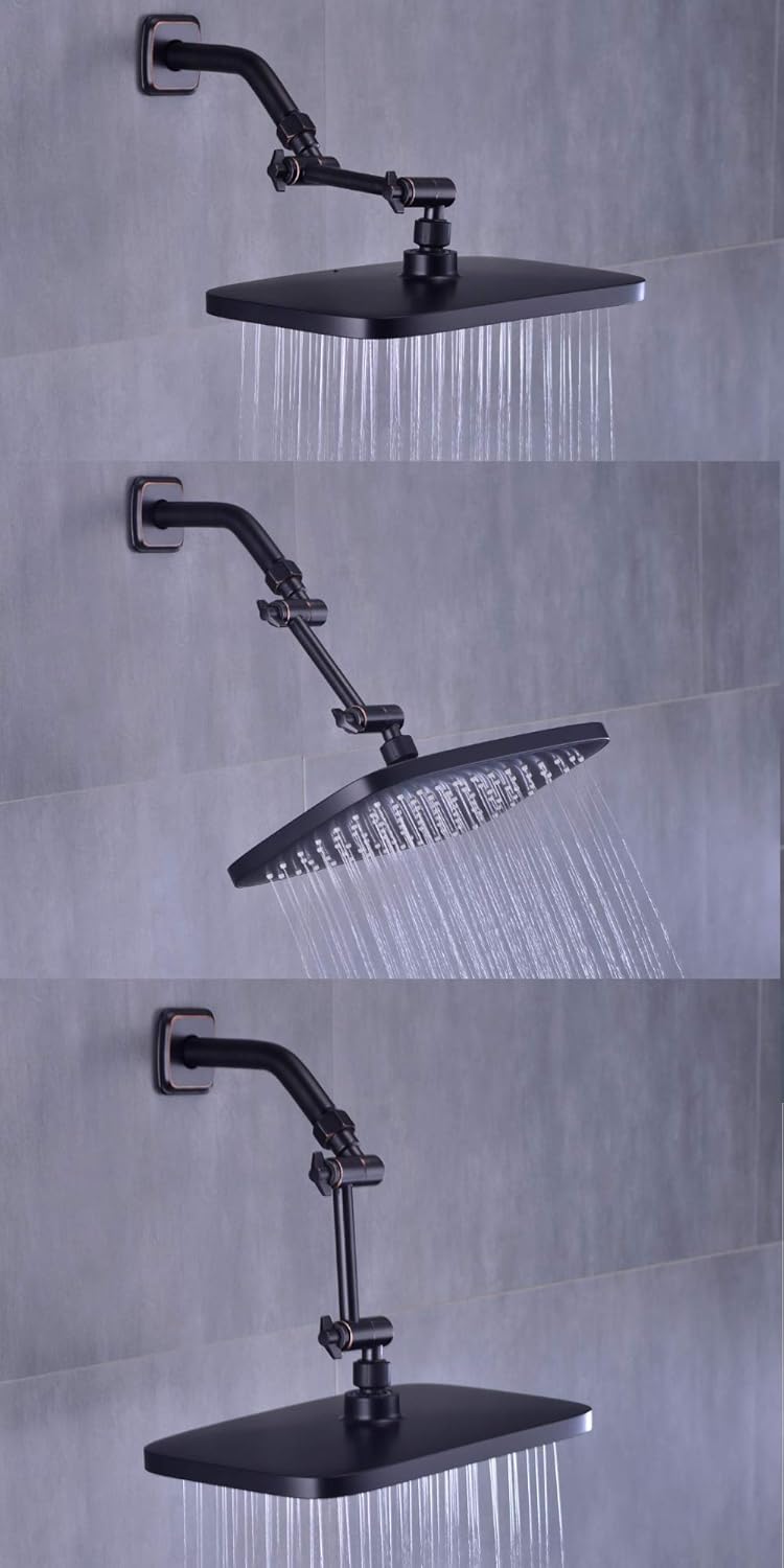 TRUSTMI Adjustable Shower Arm 4 Inch Brass Combo