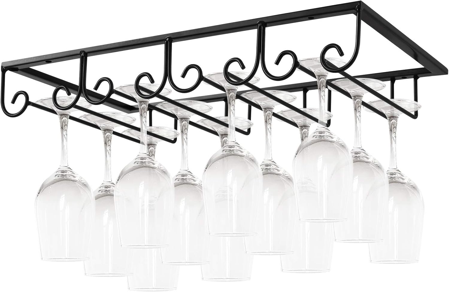 MOCOUM Stemware Rack Under Cabinet 4 Rows 2 Pack