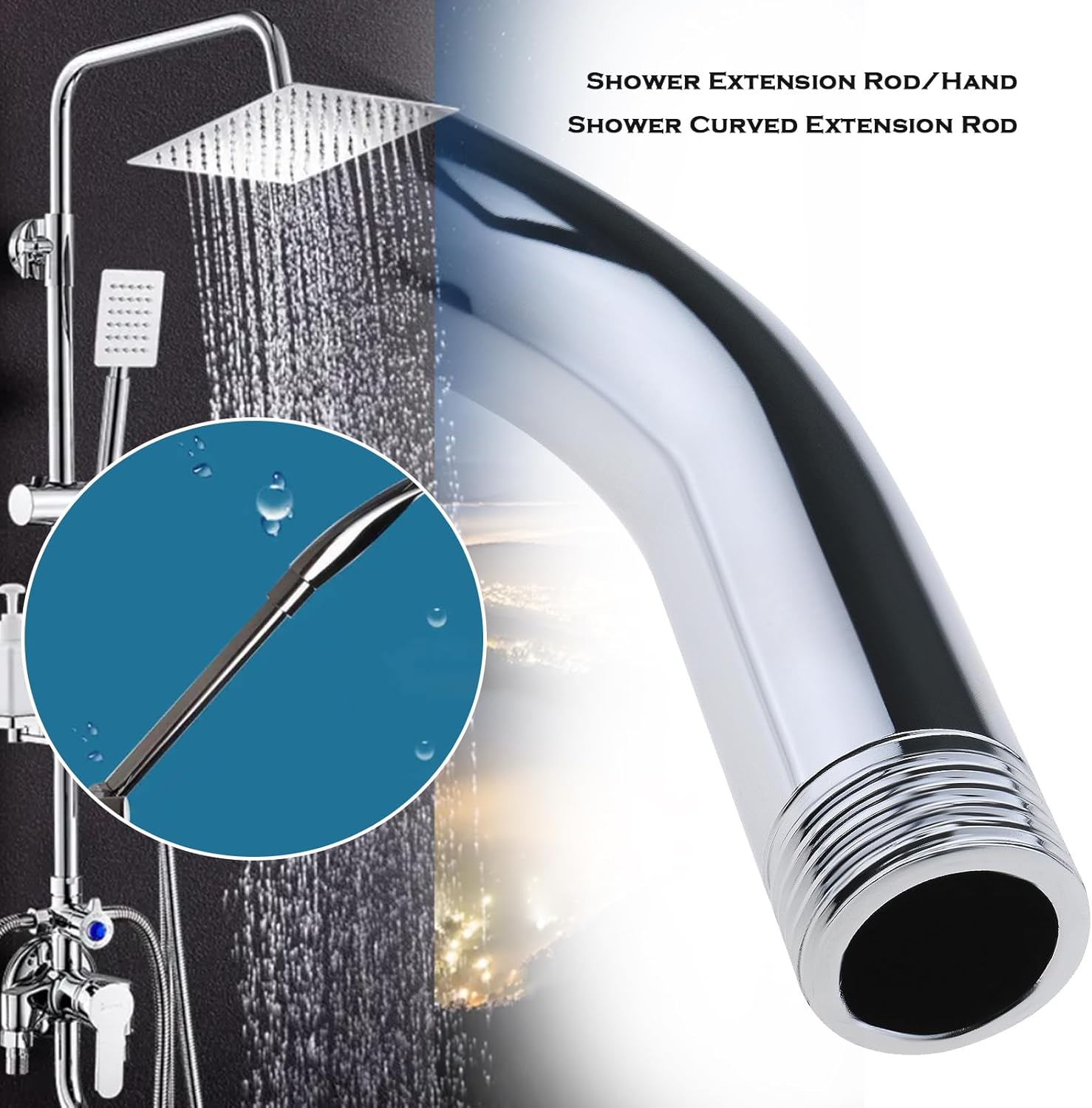Universal G12 Shower Arm Extension with Elbow Adapter