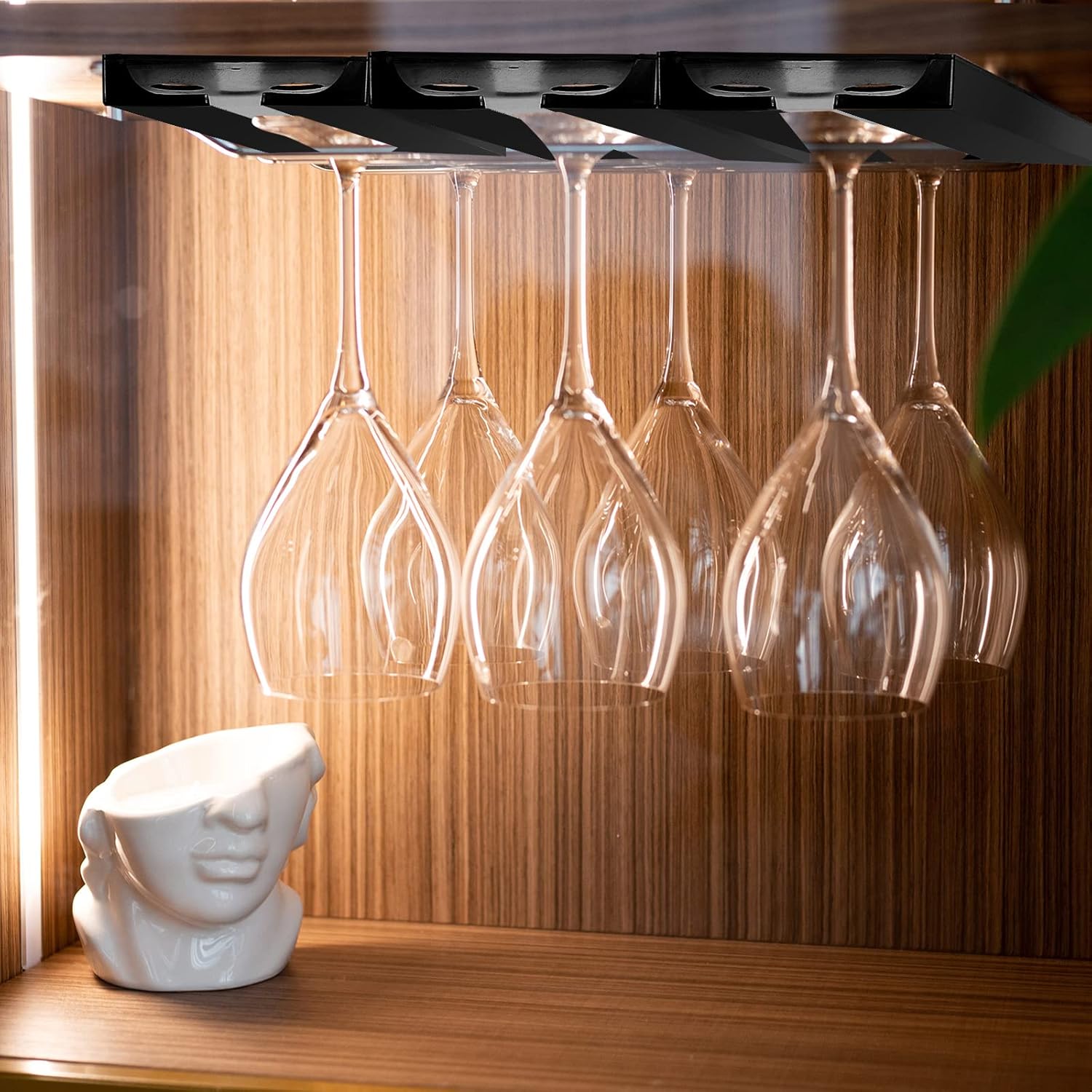 Rtteri 6-Piece Black Wine Glass Rack
