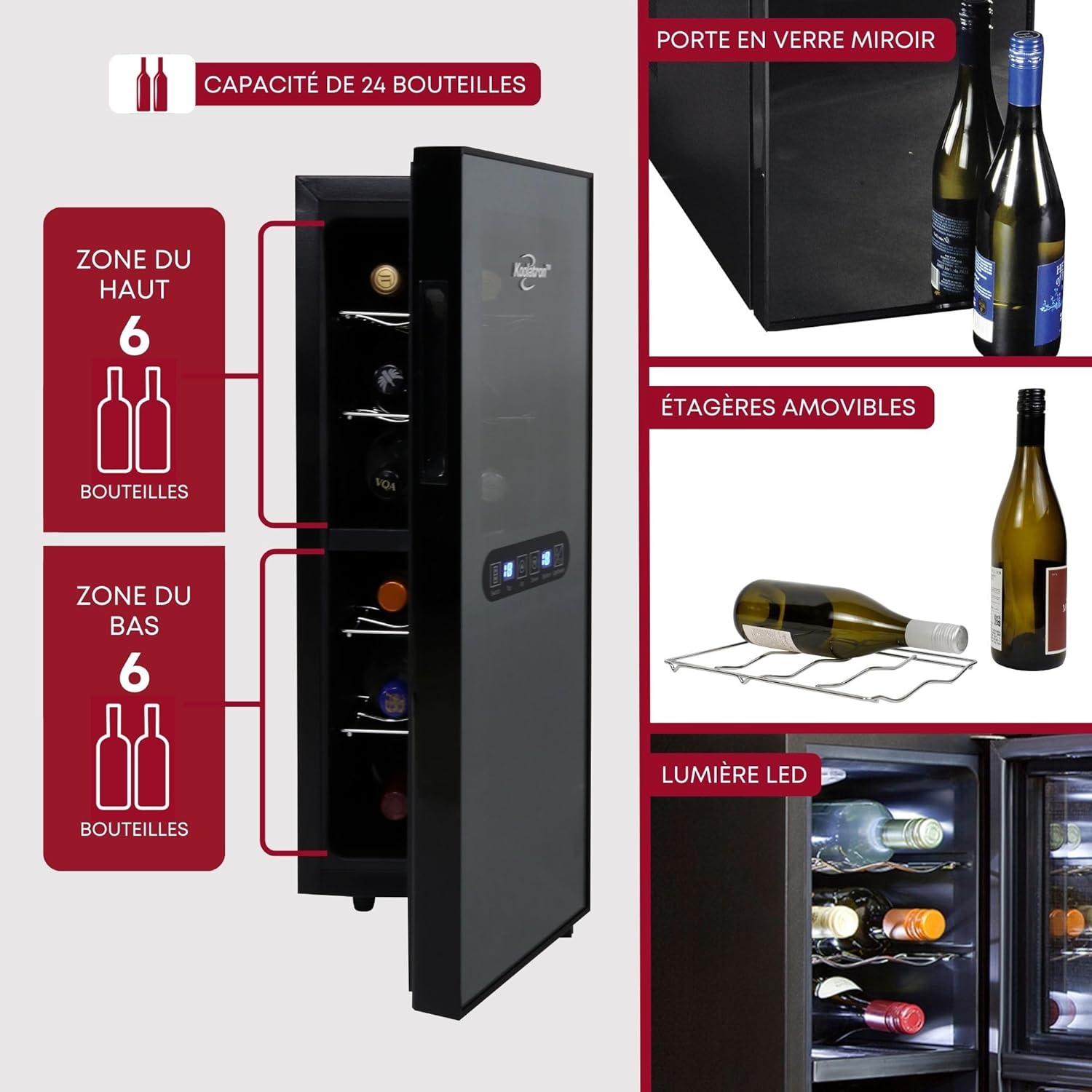 Koolatron 12 Bottle Wine Cooler Freestanding Cabinet
