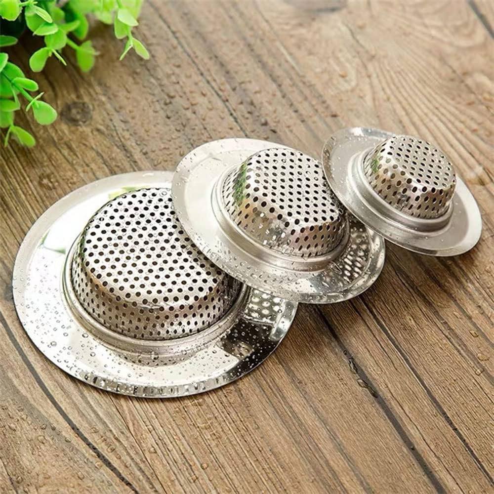4PCS 304 Stainless Steel Drain Strainer Set with Silver Finish 35 Inch