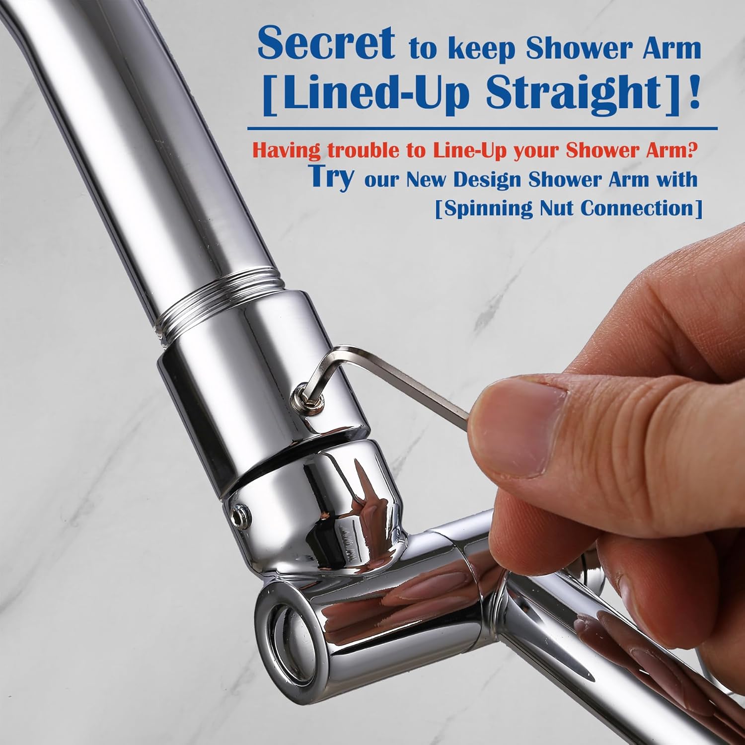 Pichrain Chrome Shower Head Extender - 10 Inch Adjustable Rain Shower Arm