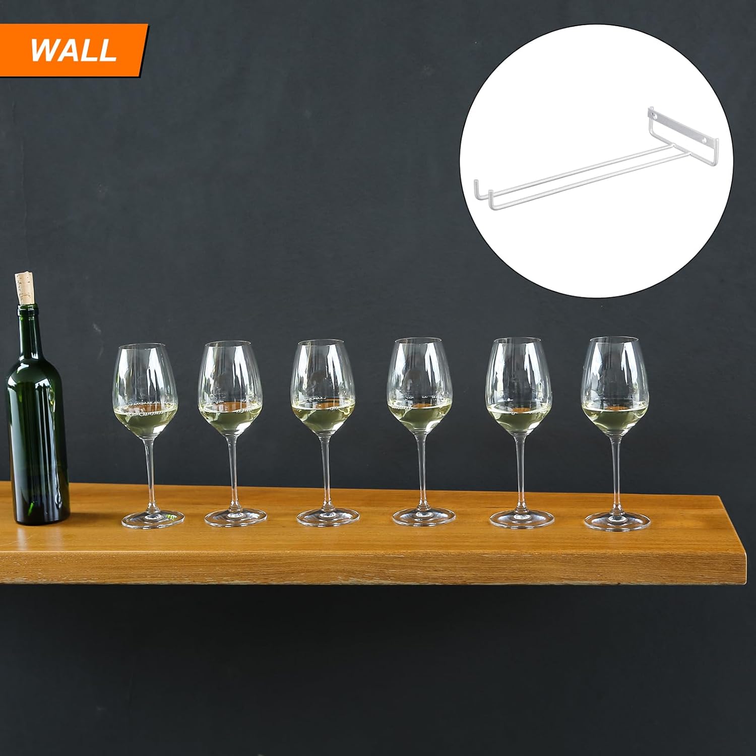 Uxcell 2Pcs Iron Wine Glass Rack - Wall Mountable