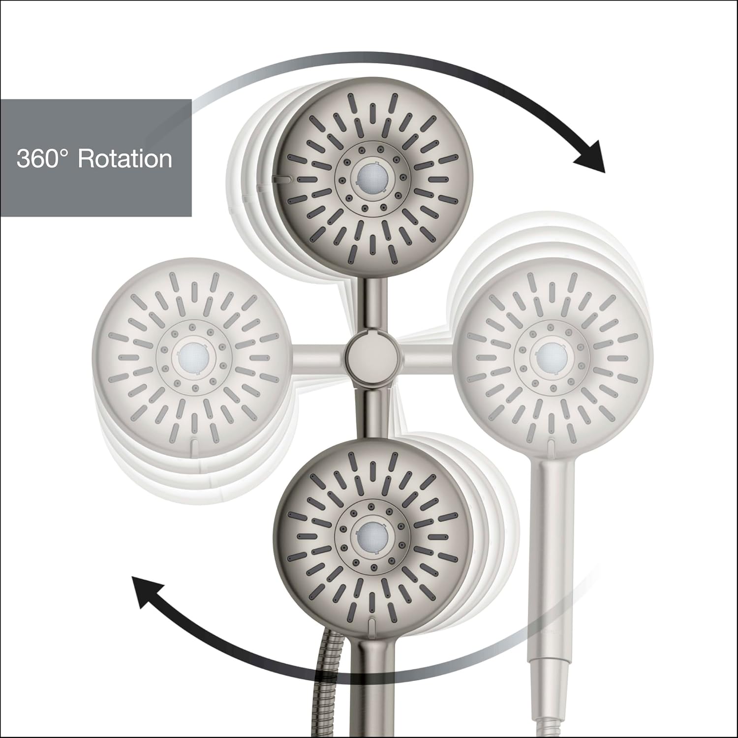 KOHLER Freespin Bellerose 3-Spray Dual Wall Mount Fixed Handheld Shower Head
