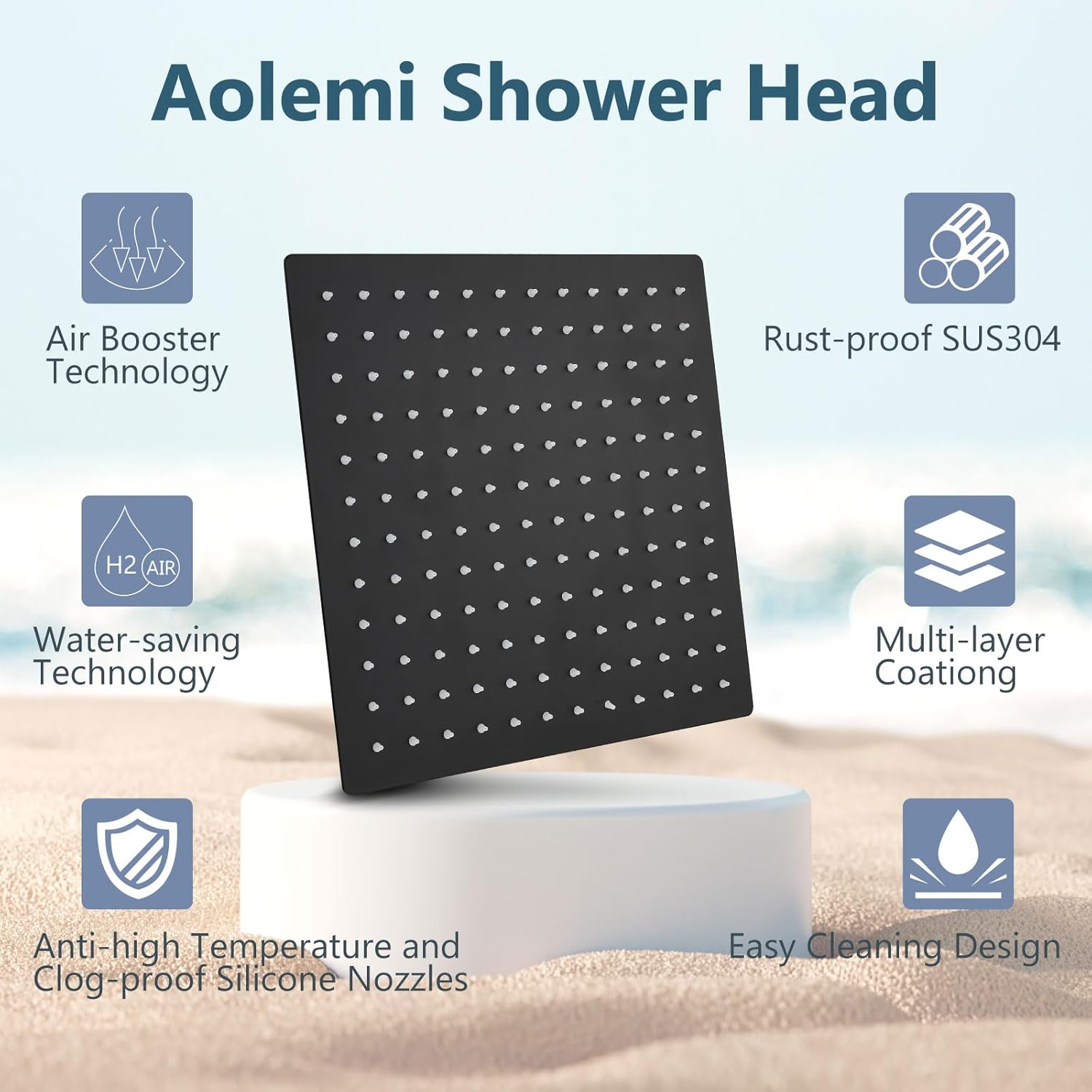 Aolemi Ceiling Mount Shower System with Rainfall and Handheld