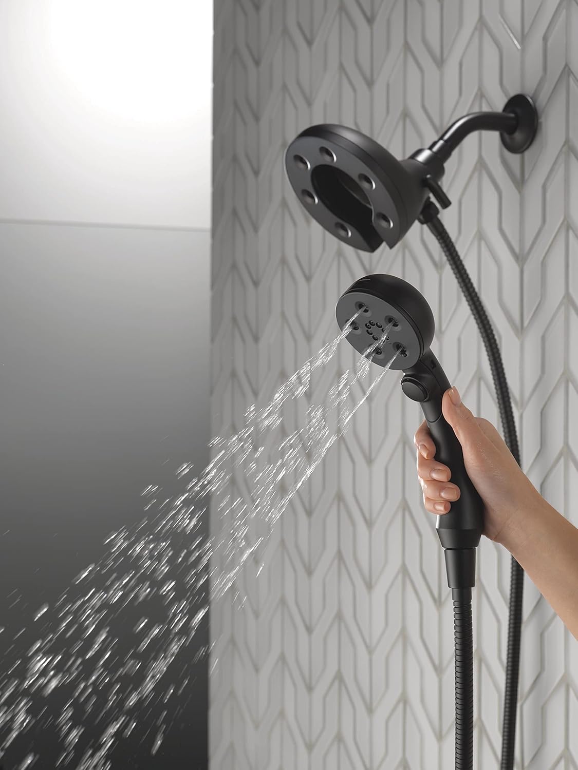 Delta 4-Spray H2Okinetic In2ition 2-in-1 Handheld Shower Head Matte Black
