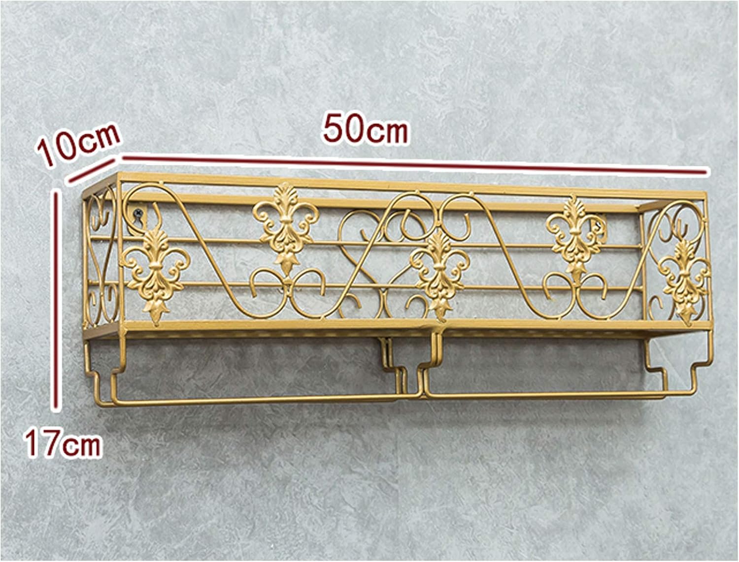 Iron Art Wall-Mounted Wine Racks Glass Holder Durable 50Cm10Cm