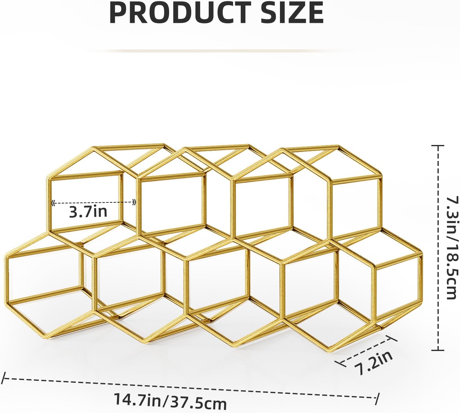 Urban Deco Small Gold Wine Rack 9 Bottle Holder 1