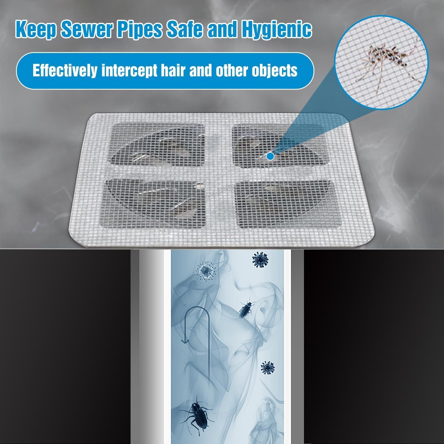 50PCS Pack Disposable Shower Drain Cover Hair Catcher