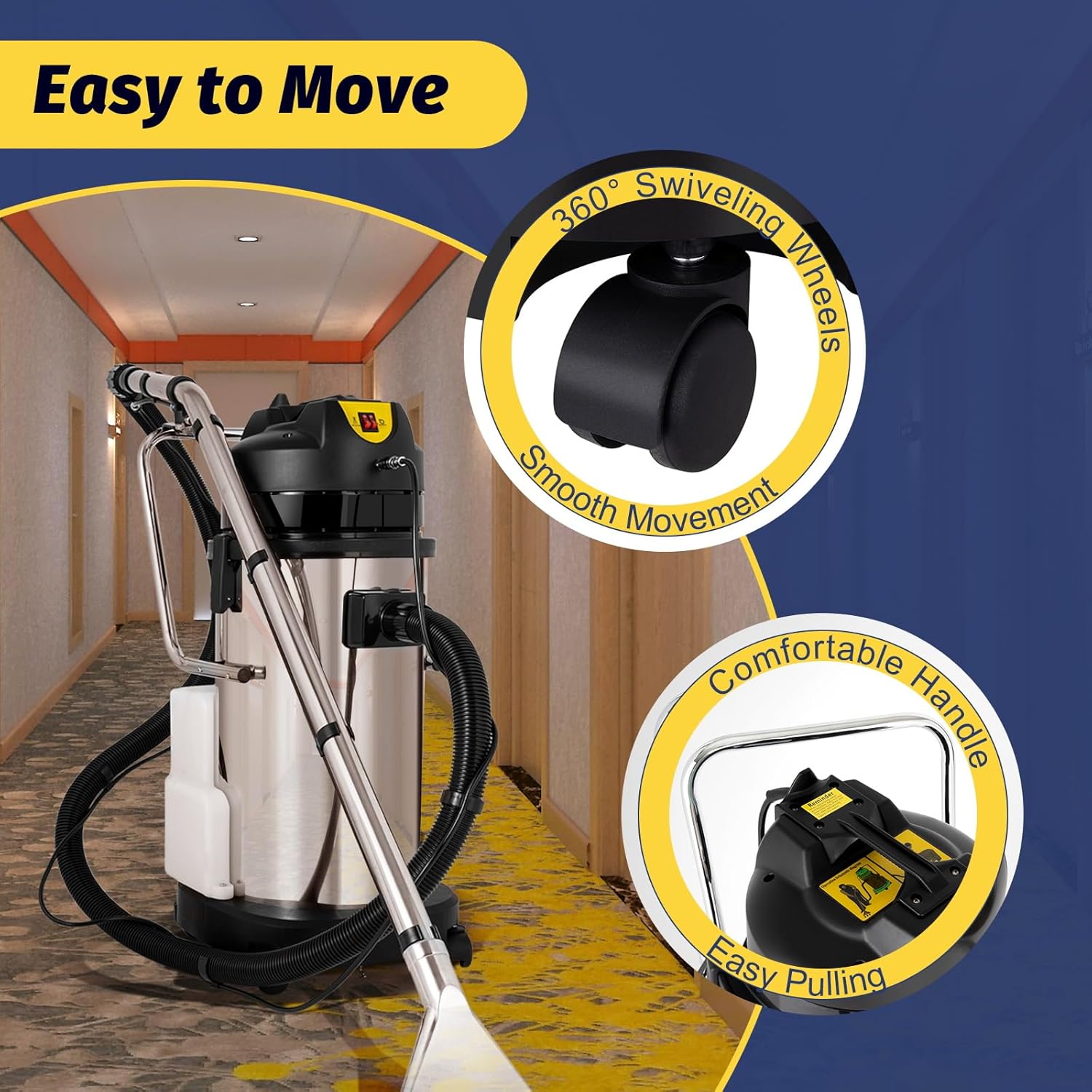 Commercial Carpet Cleaner 1000W 3 in 1 Wet Dry Portable