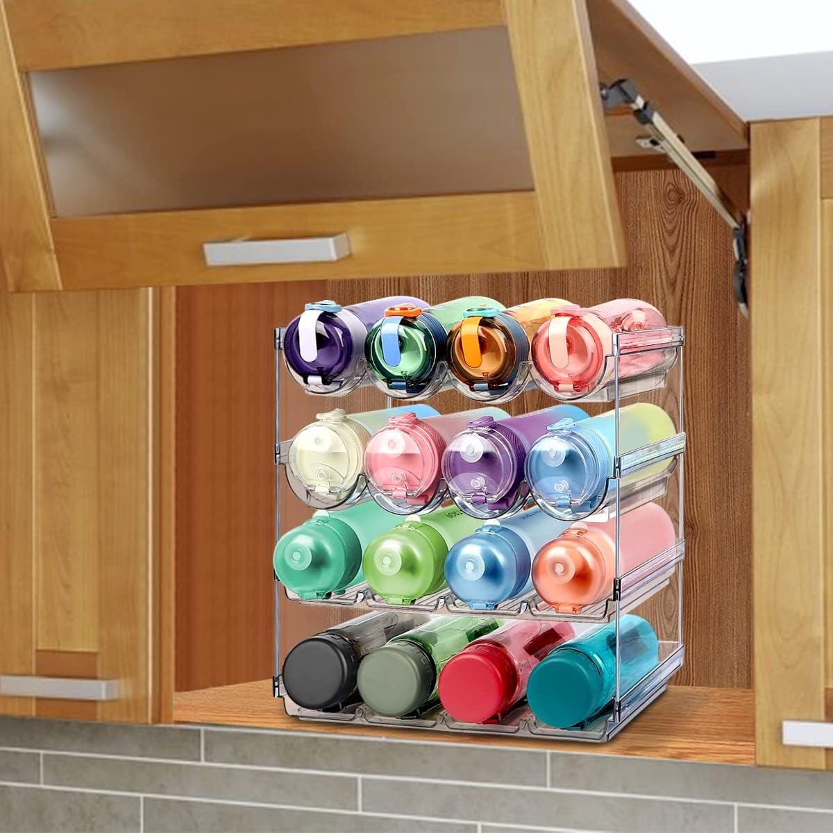 AKALOL 4-Pack Water Bottle Organizer for Cabinet