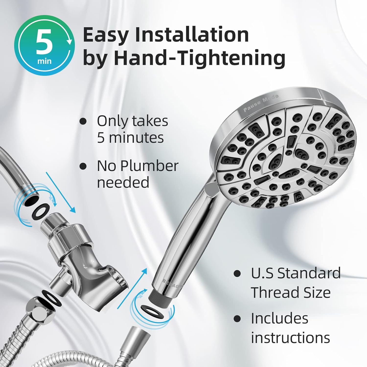 BESAQUO 10 Function High Pressure Handheld Shower Head