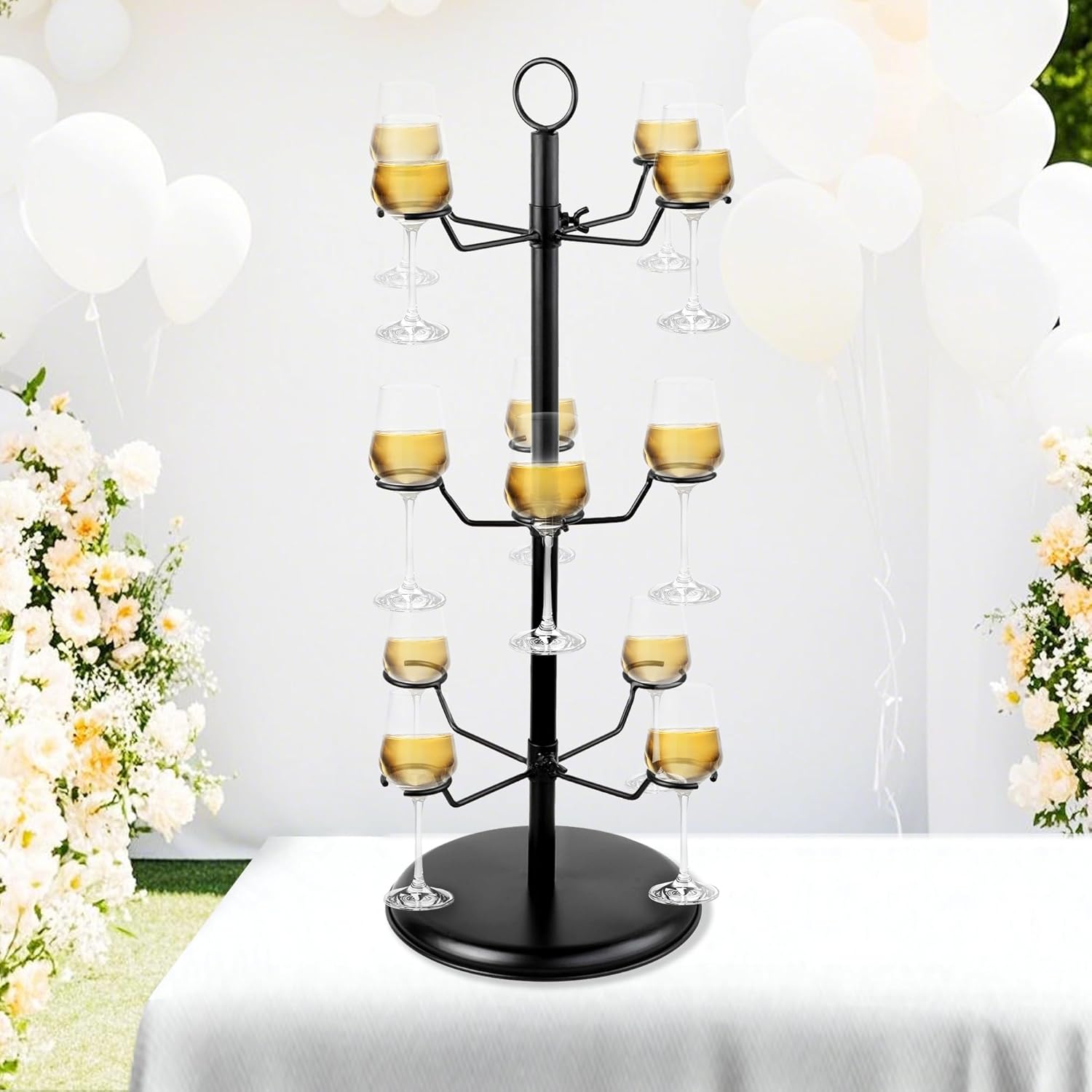 AQAREA 3 Tier Champagne Glass Rack - 12 Holders for Flutes Cocktails