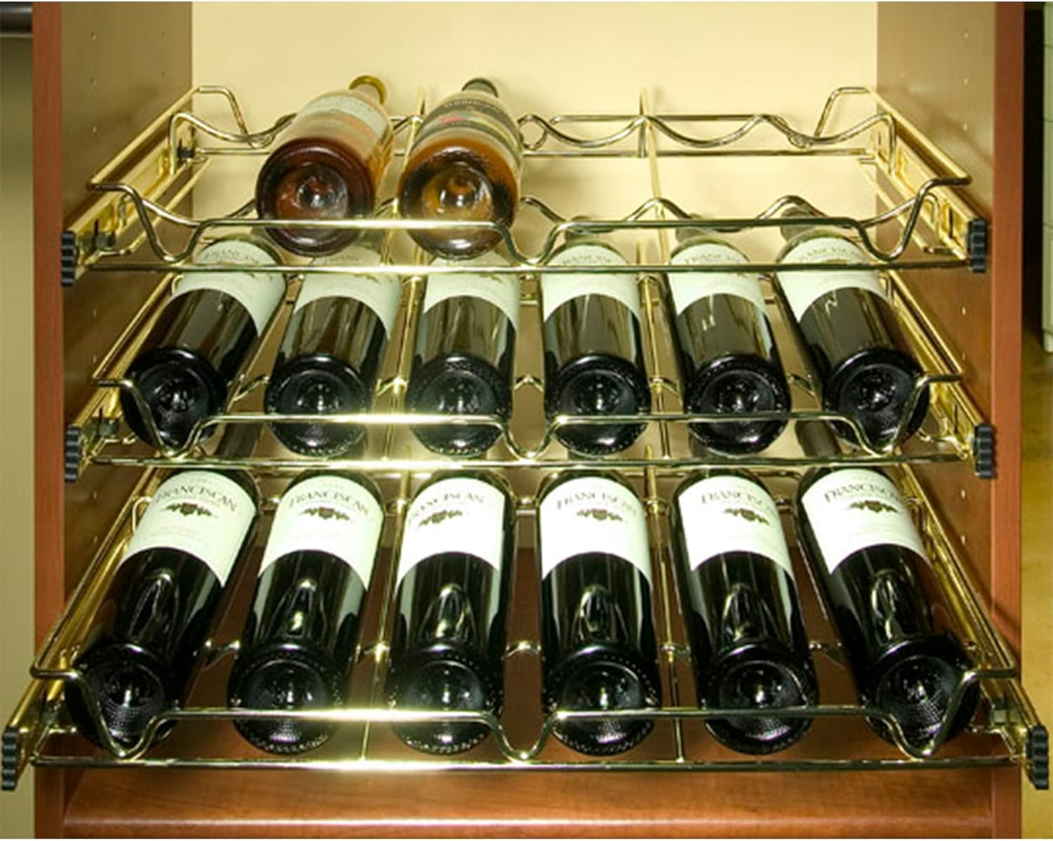Rev-A-Shelf 30 Chrome Wine Rack Pull-Out Organizer