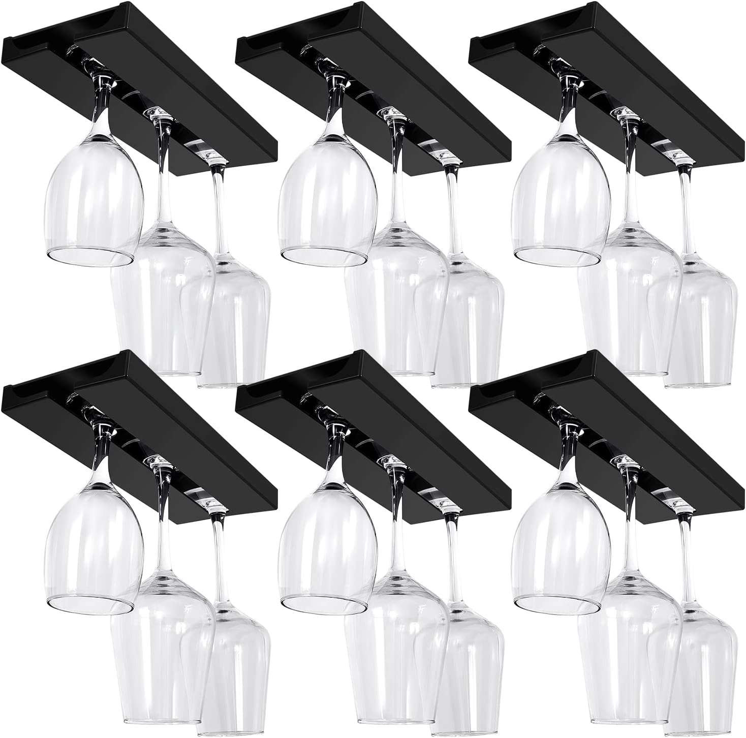 Rtteri 6-Piece Black Wine Glass Rack