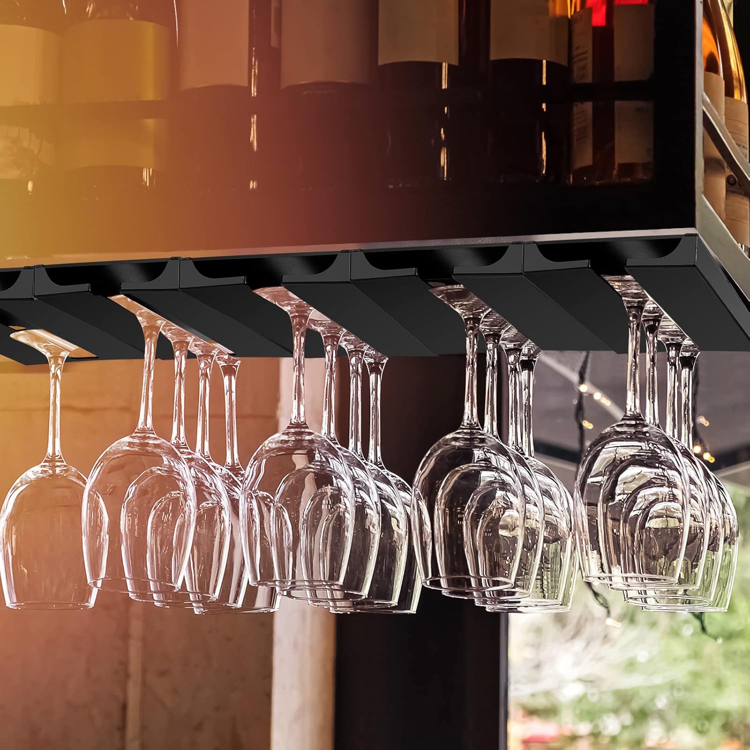 Rtteri 6-Piece Black Wine Glass Rack