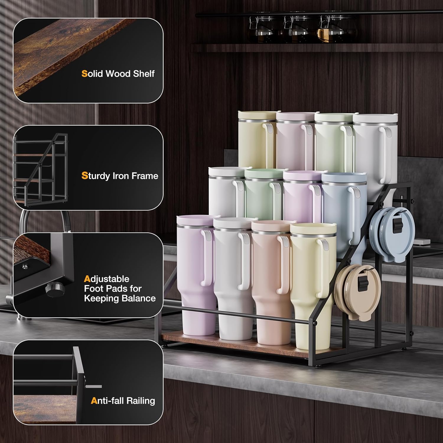 MOJOHAND 3 Tier Water Bottle Rack Organizer