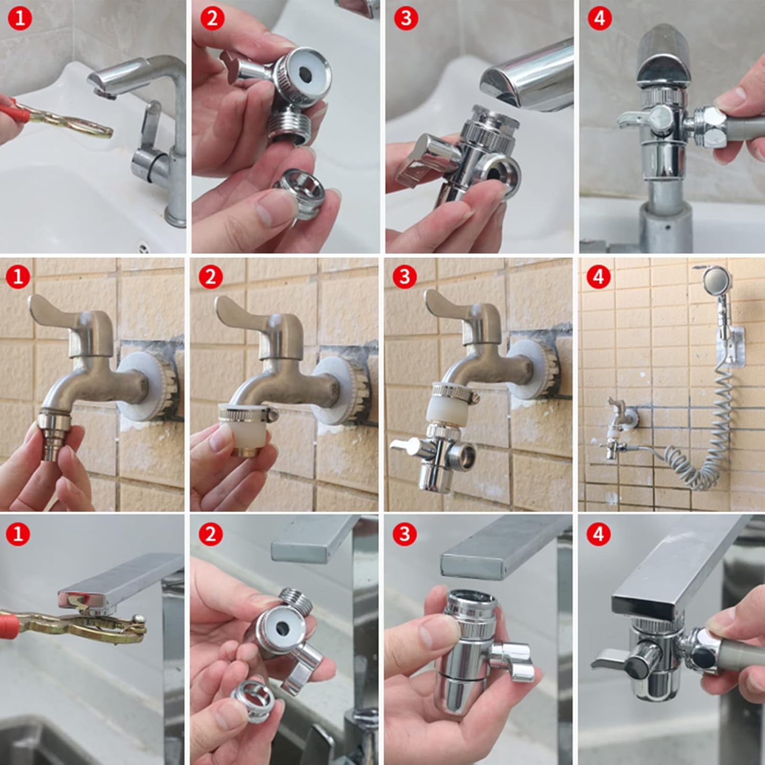 Hand Held Shower Head with 3 Modes and 3m Hose Kit