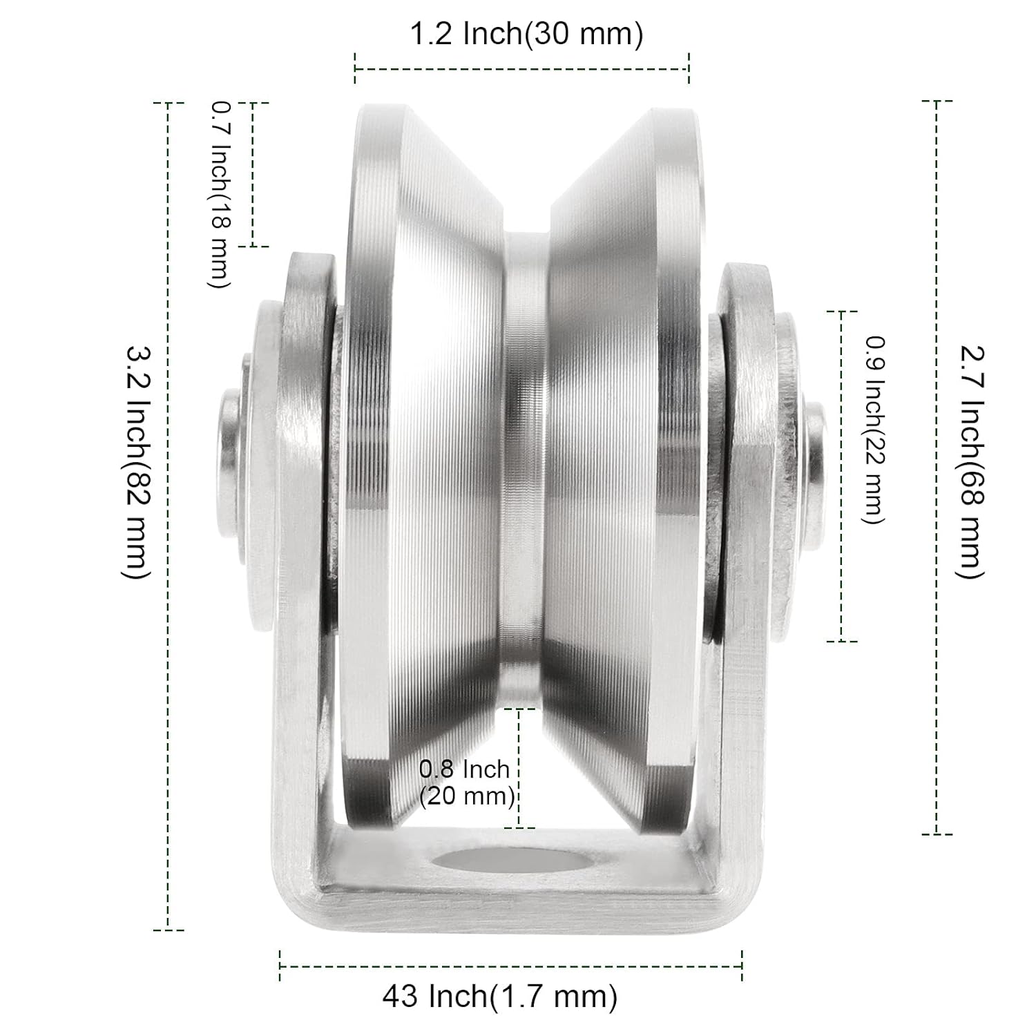 PINGEUI 2 Pack 3 Inch V Groove Caster with Bracket