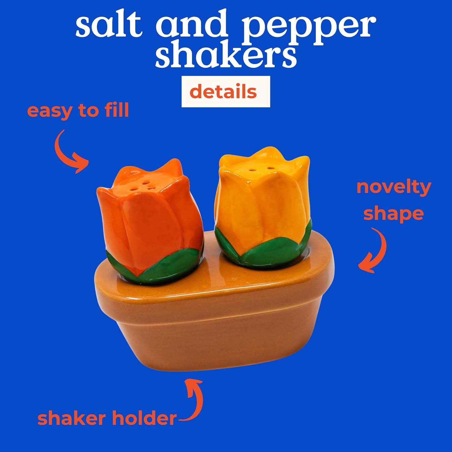 bando Novelty Tulip Salt and Pepper Shakers Set