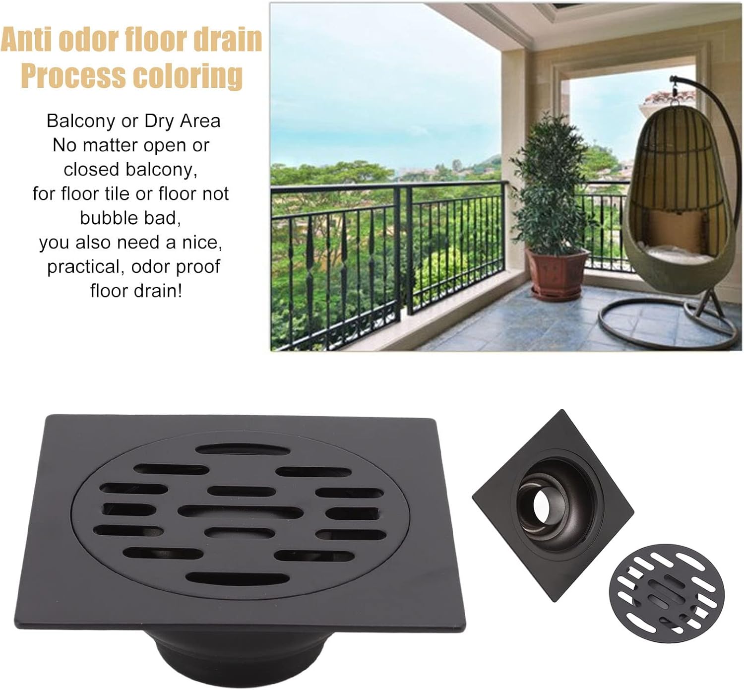 Aladeno Odor Proof Stainless Steel Floor Drain Set