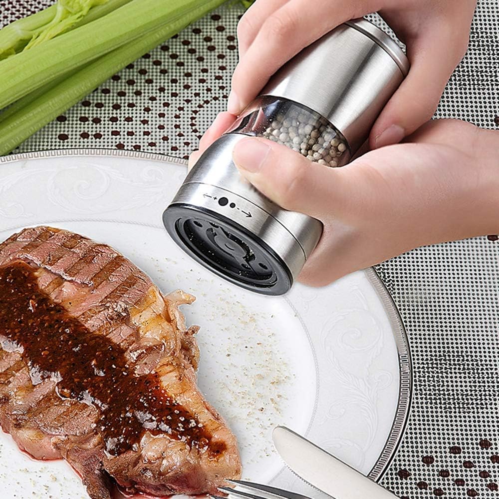 sdneNest Adjustable Salt Pepper Shaker Set