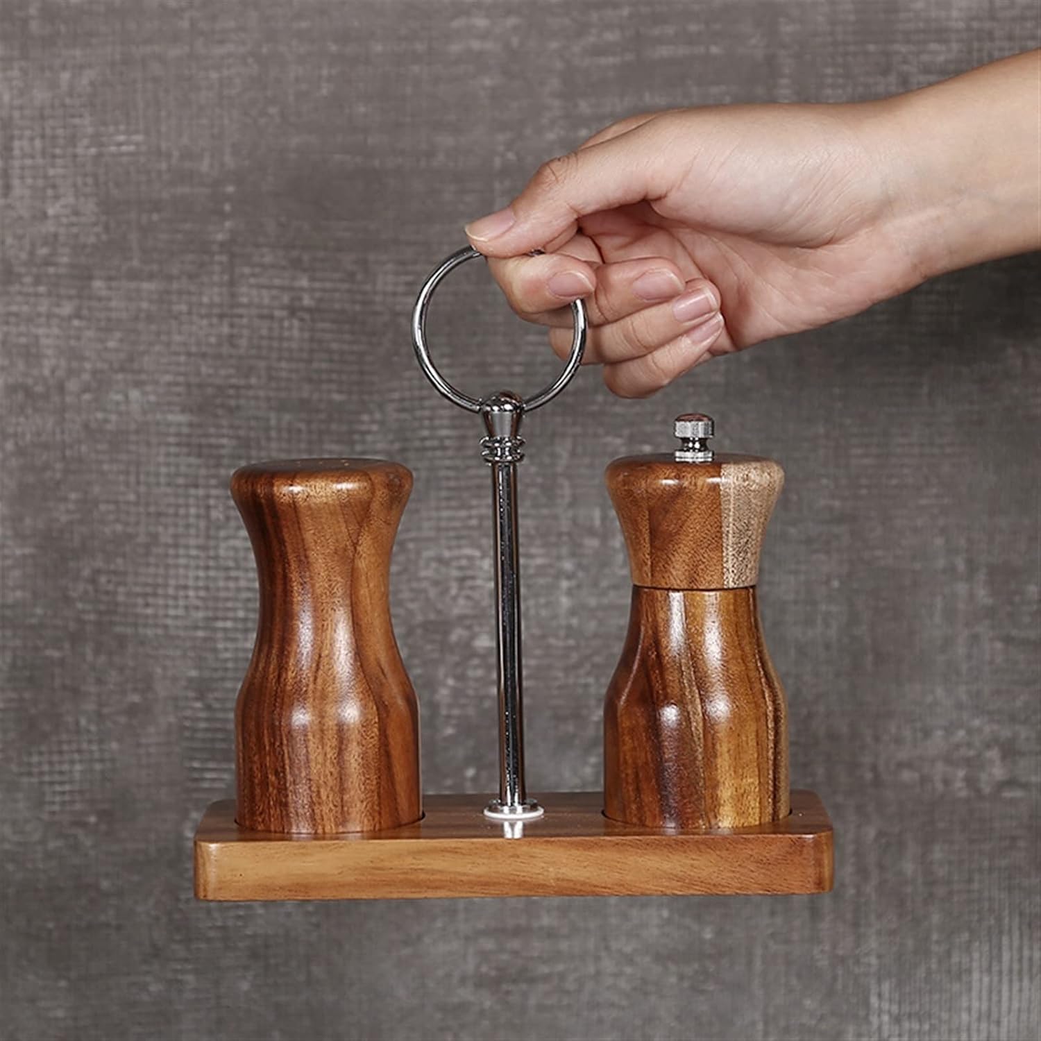 Wooden Spice Grinder Set - Salt and Pepper Shaker