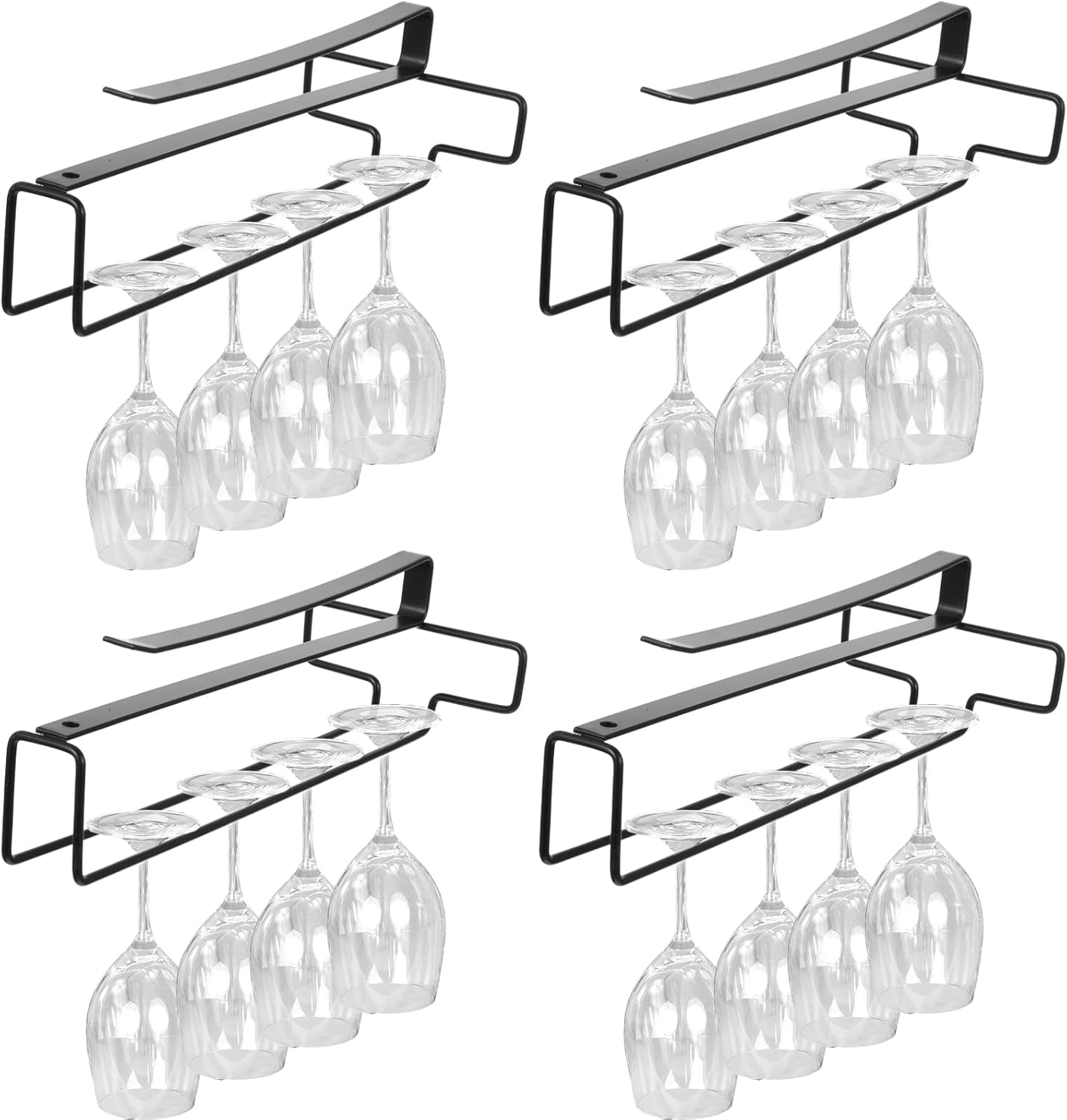 HOFURME 4 Pcs Wine Glass Holder Rack