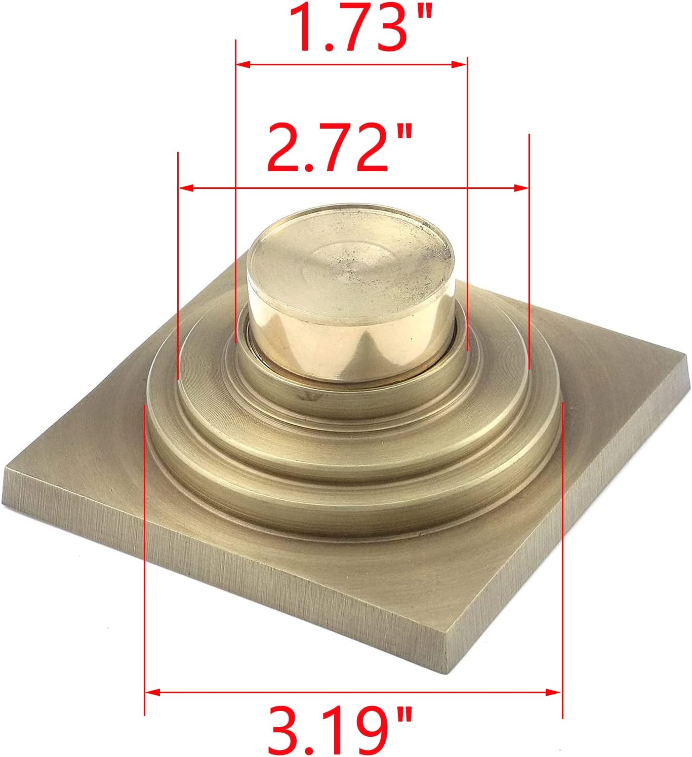 MY MIRONEY 4 Inch Brass Drain Strainer with Rattan Carving