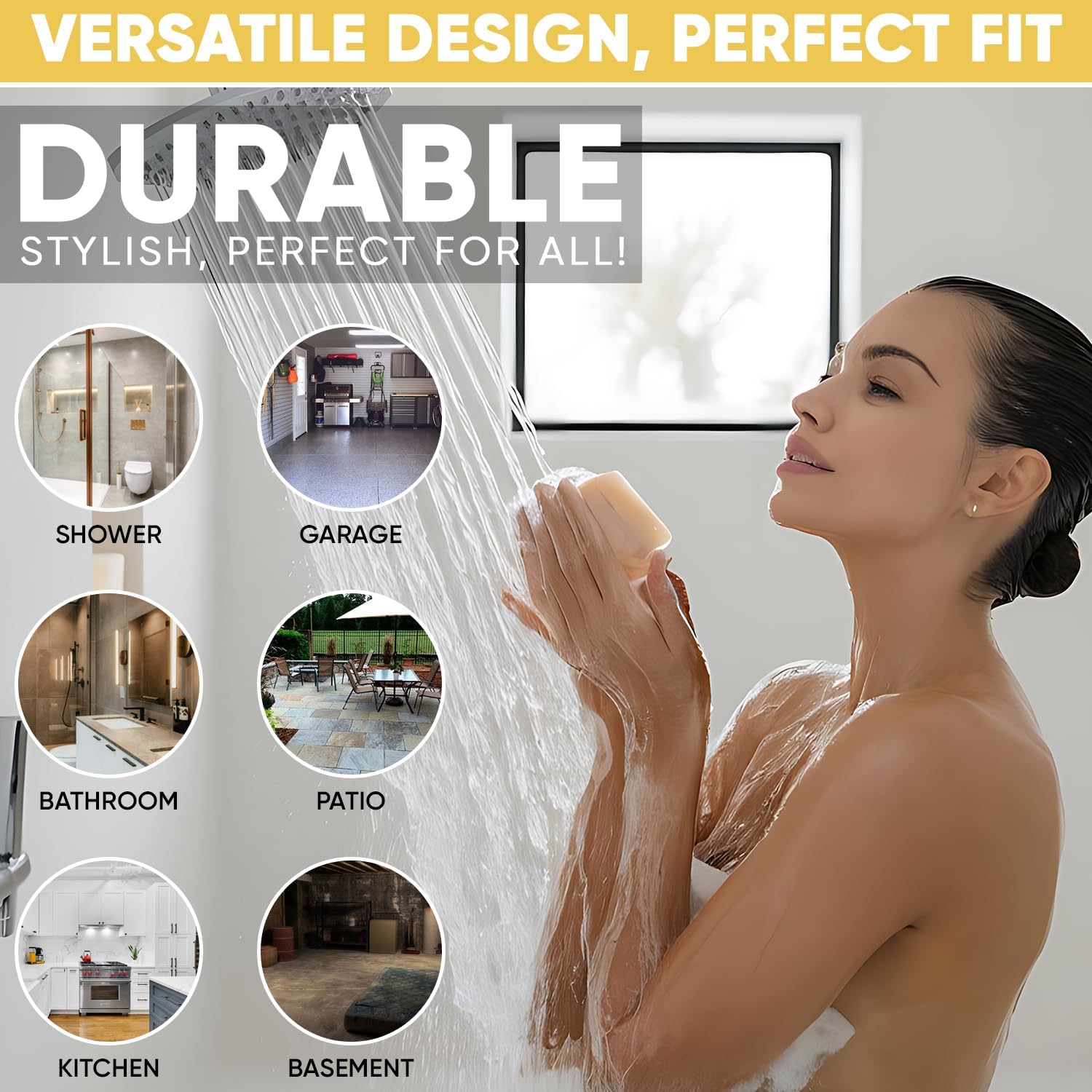 425 Brushed Light Gold Shower Drain Cover - Solid Brass Easy Install