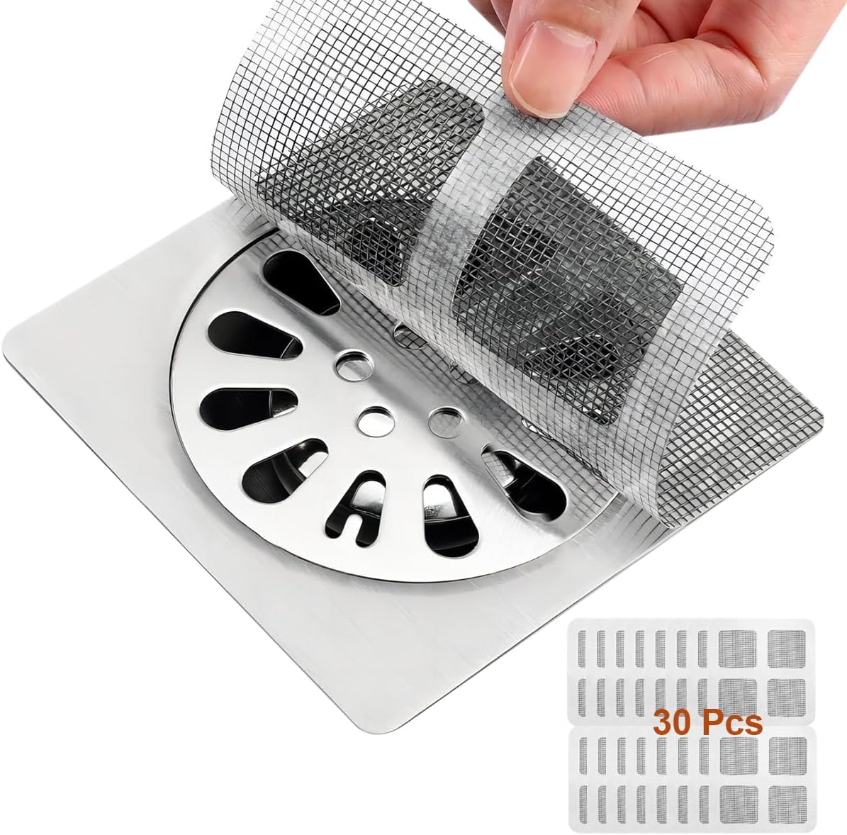 Zengerent 50Pc Drain Hair Catcher Mesh Stickers for Bathroom Bathtub Kitchen