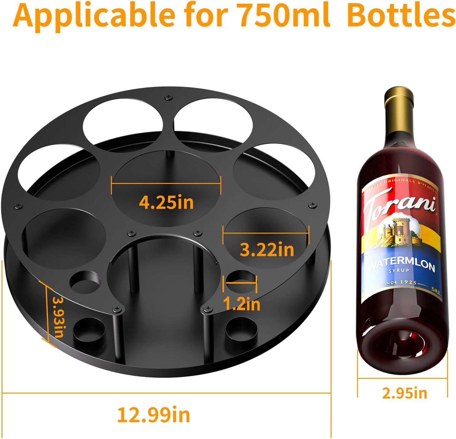 8 Bottles Coffee Syrup Organizer Rotating Holder