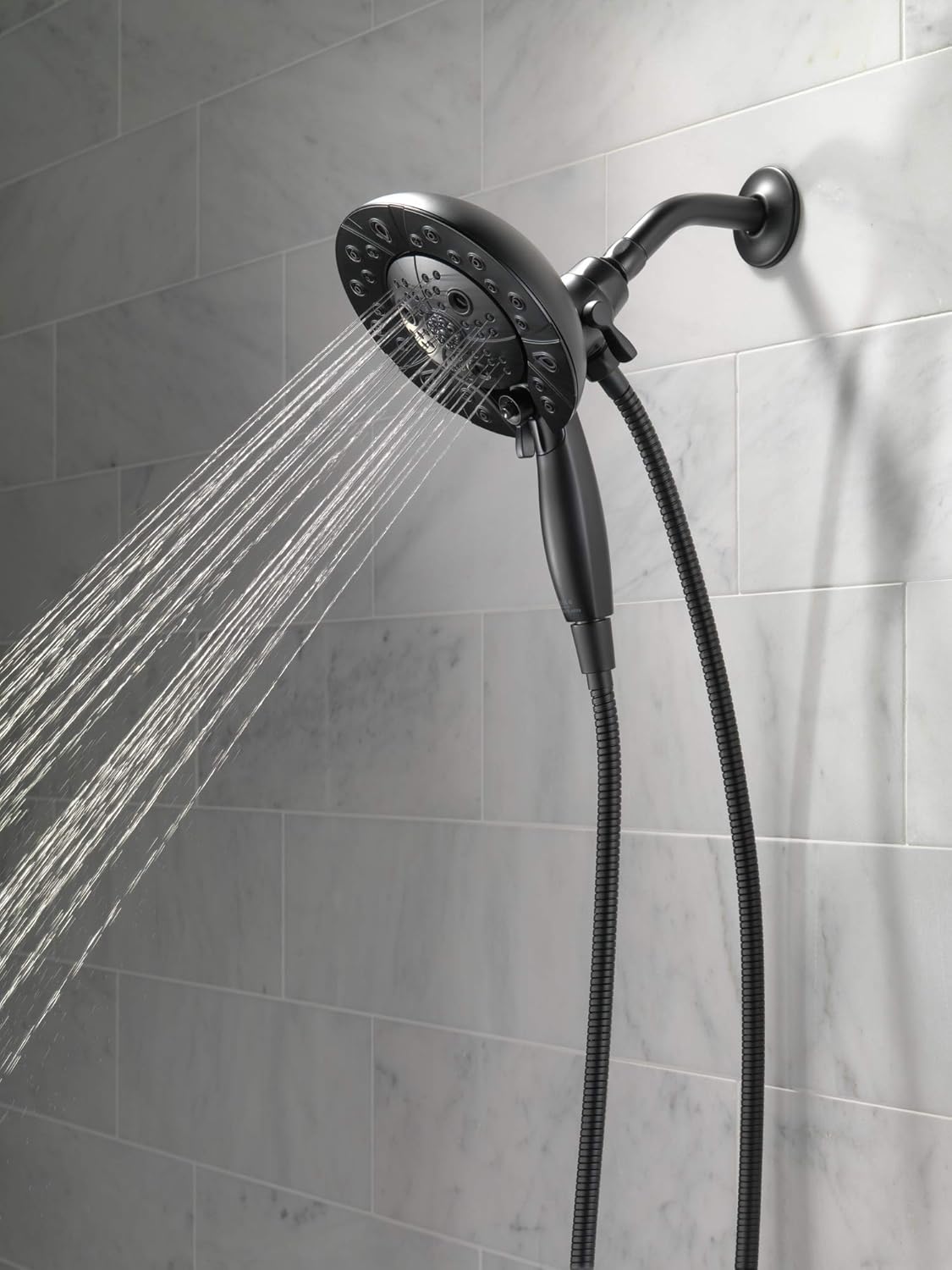 Delta H2Okinetic 5-Spray Dual Shower Head with Handheld and Matte Black Docking