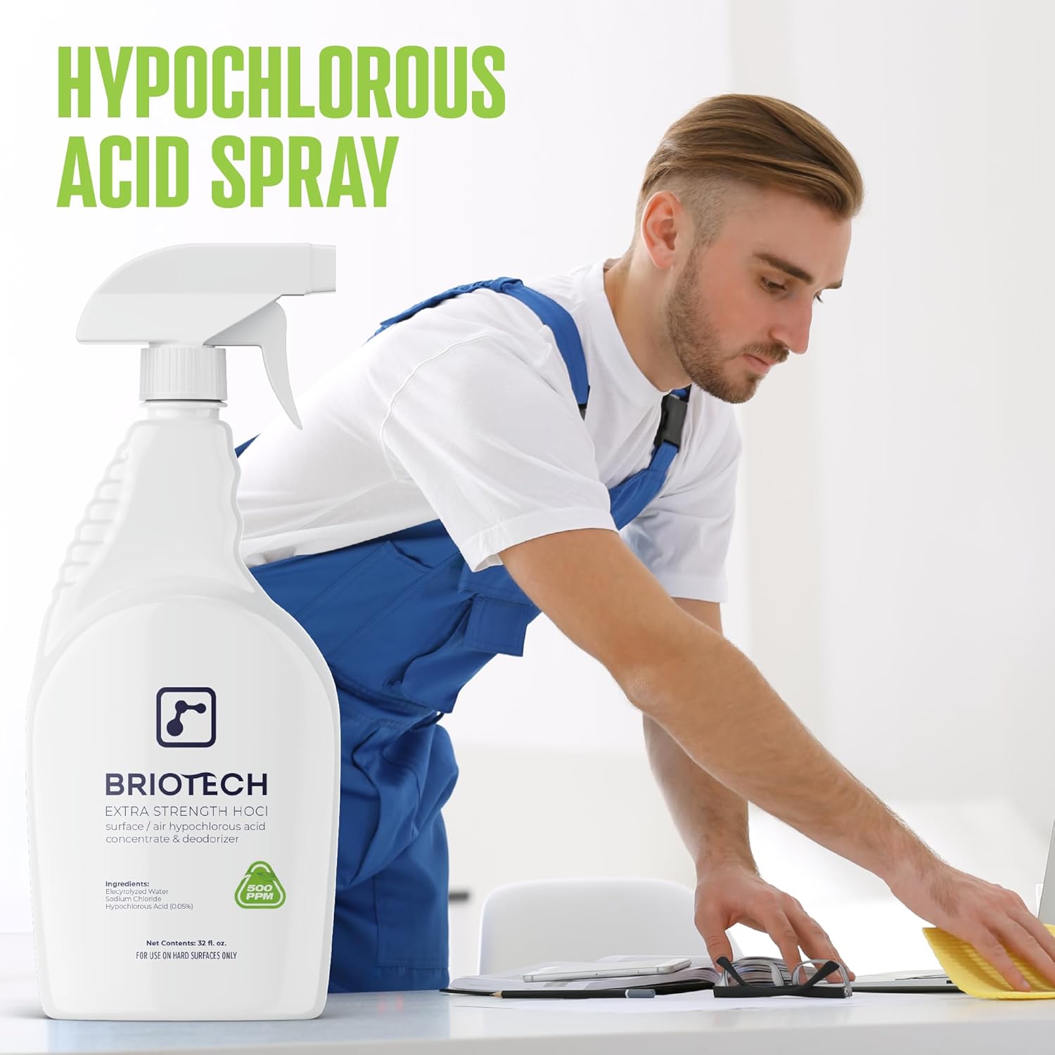 BRIOTECH SurfaceAir 500 - 32 fl oz Pure Hypochlorous 500 PPM Cleaner
