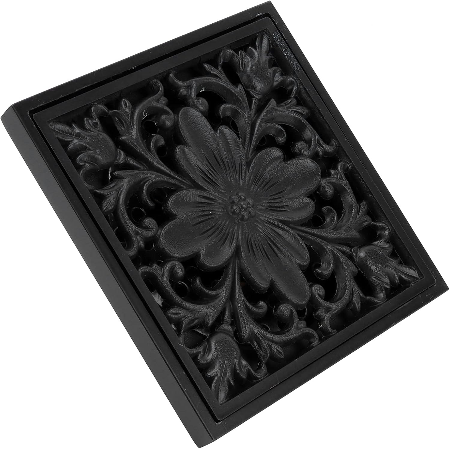 Hapivida Antique Black Square Floor Drain with Strainer