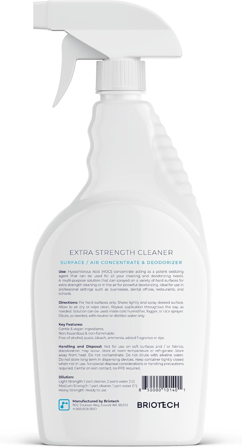 BRIOTECH SurfaceAir 500 - 32 fl oz Pure Hypochlorous 500 PPM Cleaner