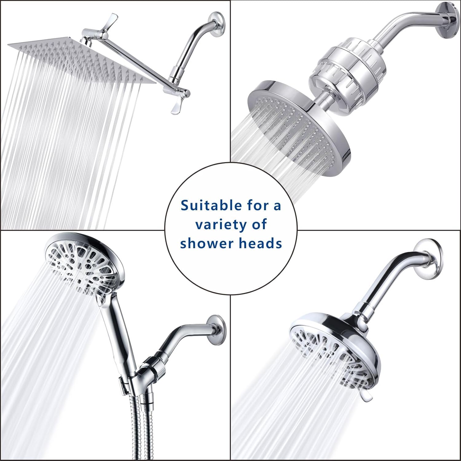 Eolax 8 Inch Chrome Shower Arm and Flange with Flange