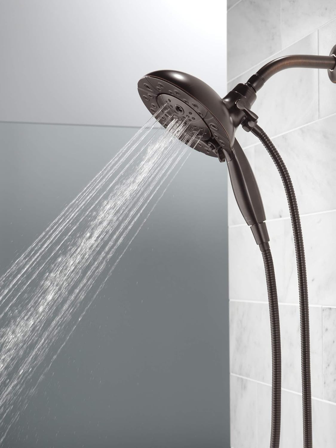 Delta 5-Spray In2ition Dual Shower Head with Handheld Spray and Hose