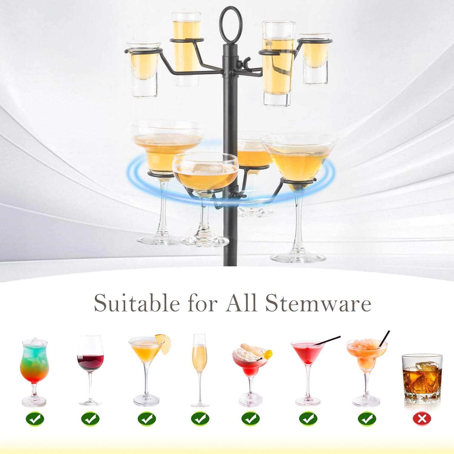 AQAREA 3 Tier Champagne Glass Rack - 12 Holders for Flutes Cocktails