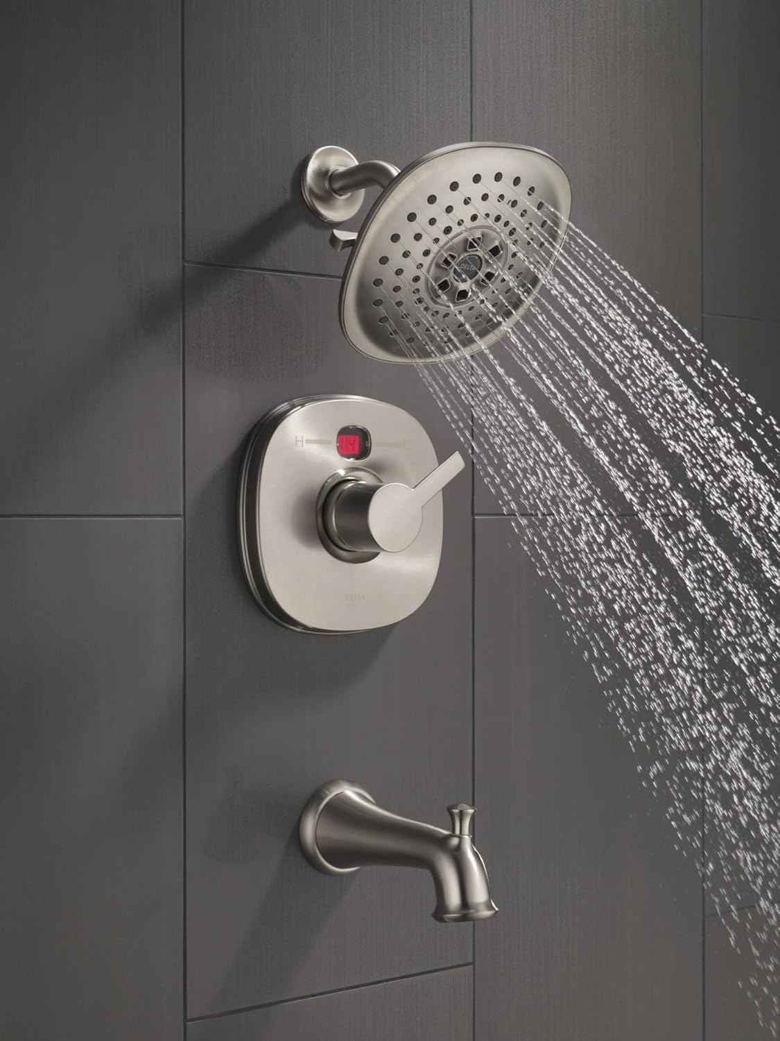 Delta H2OKinetic PowerDrench 3-Setting Rain Can Showerhead Chrome