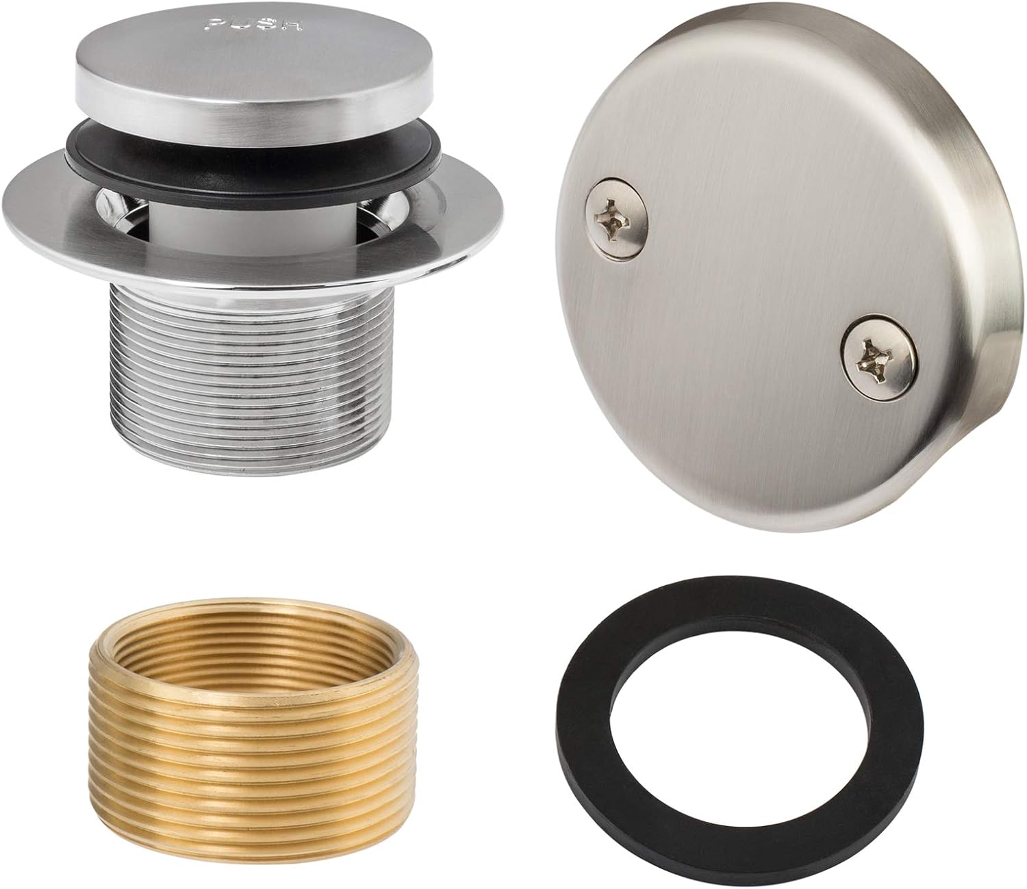 Artiwell Tip-Toe Tub Trim Set with 2-Hole Overflow Faceplate