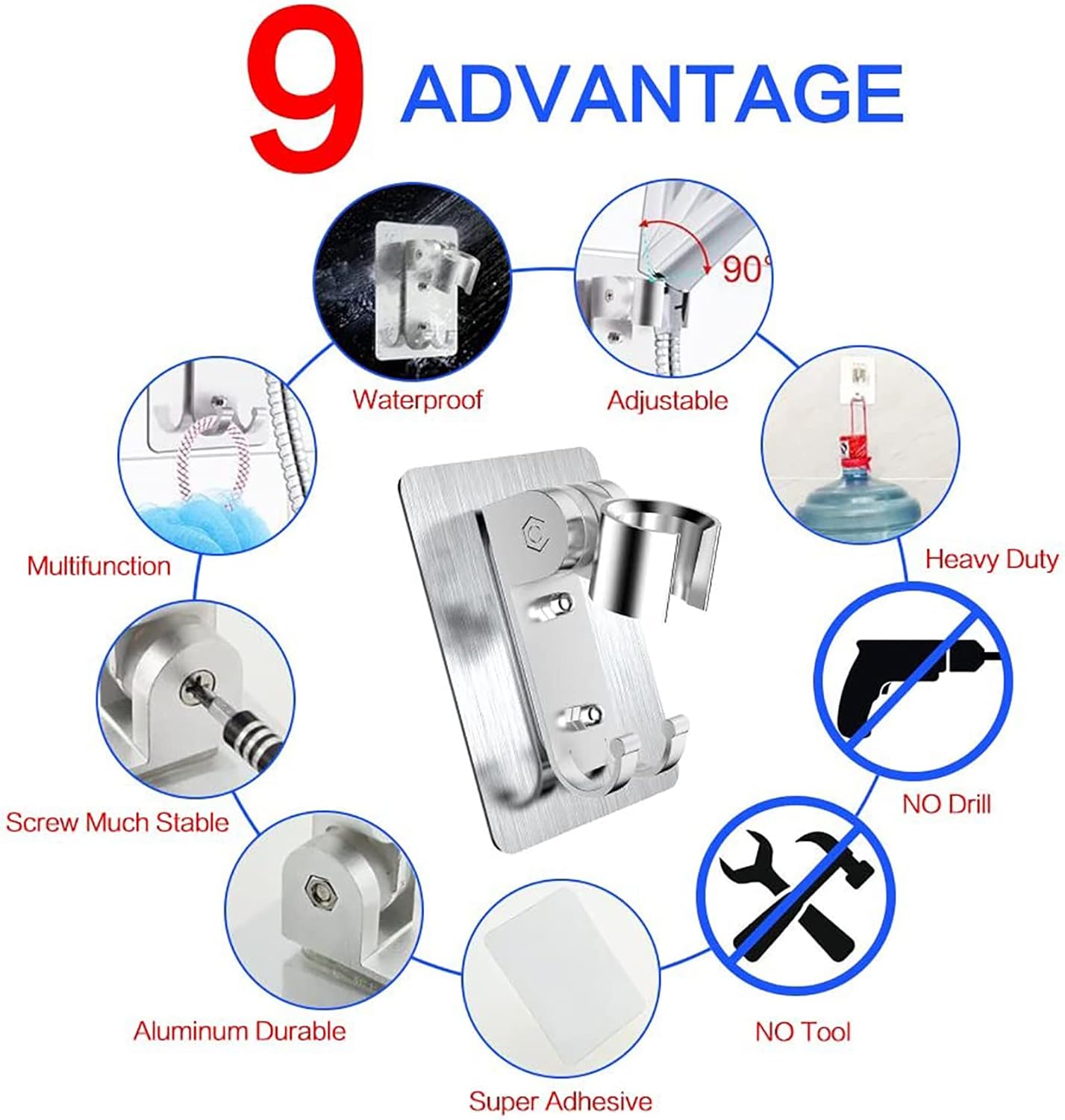 CACASO Strong Adhesive Shower Head Holder