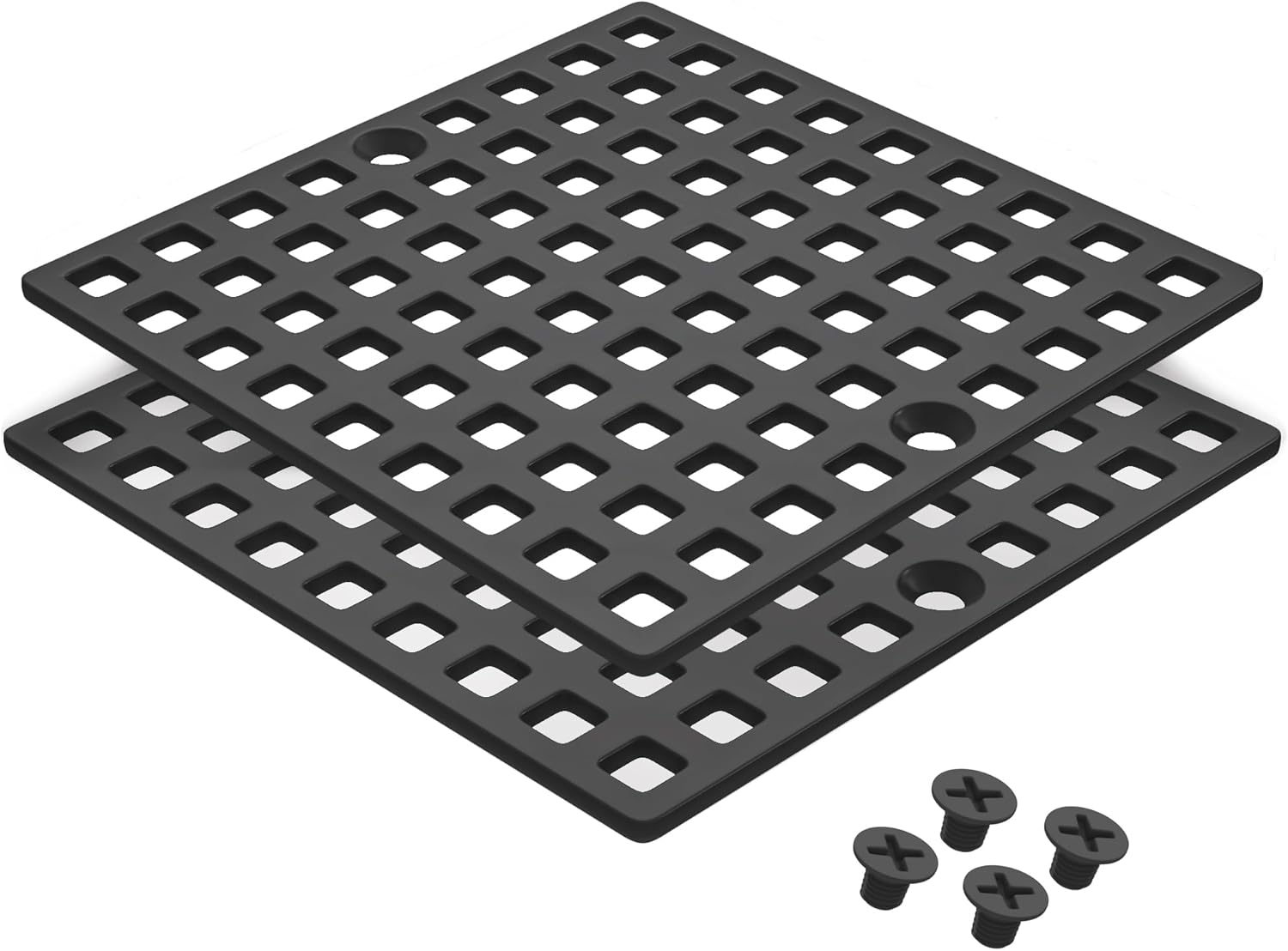 Yaseingoo 2PC 4 Inch Matte Black Shower Drain Cover