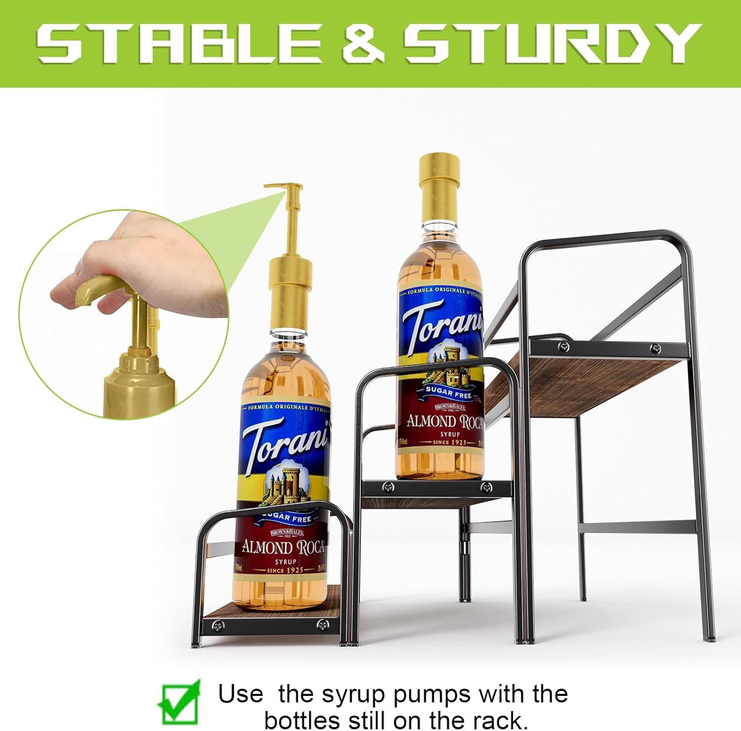 3-Tier Coffee Syrup Rack with 12-Bottle Capacity