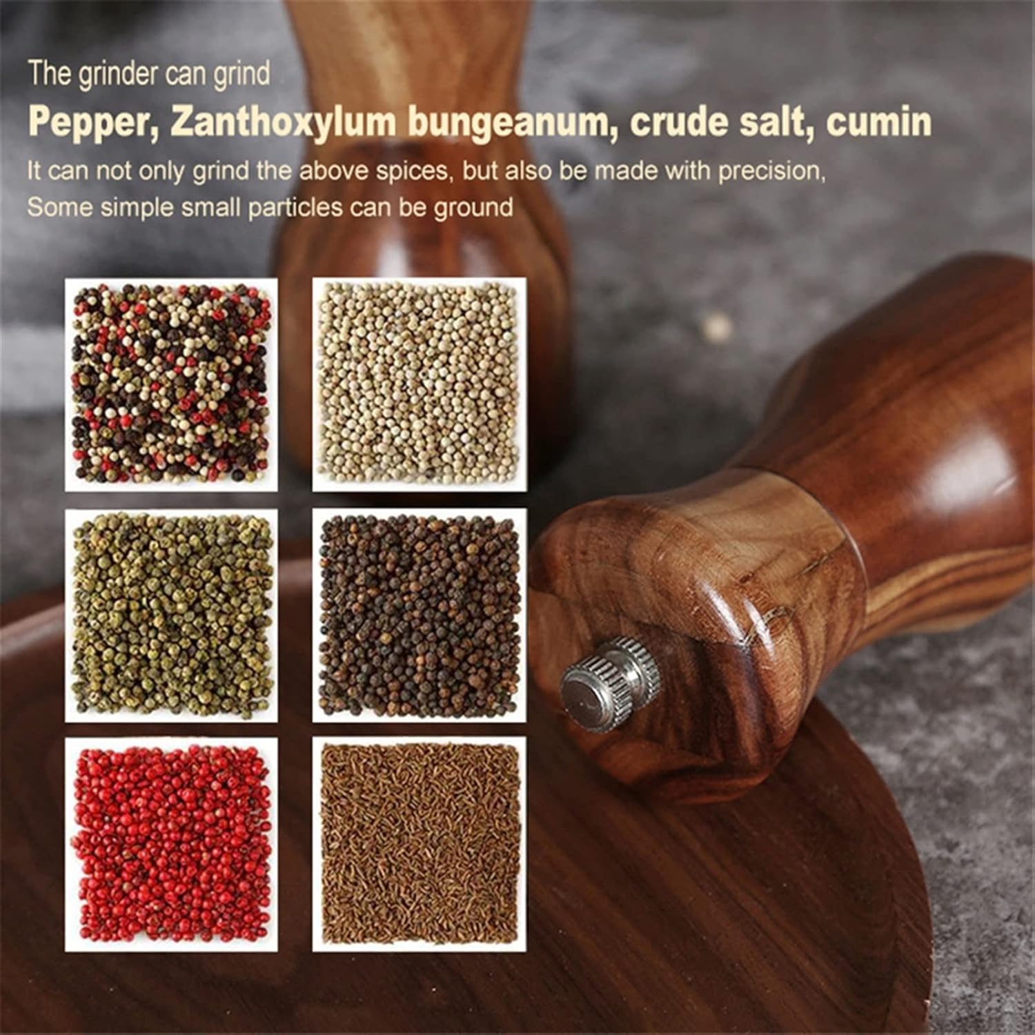 Wooden Spice Grinder Set - Salt and Pepper Shaker