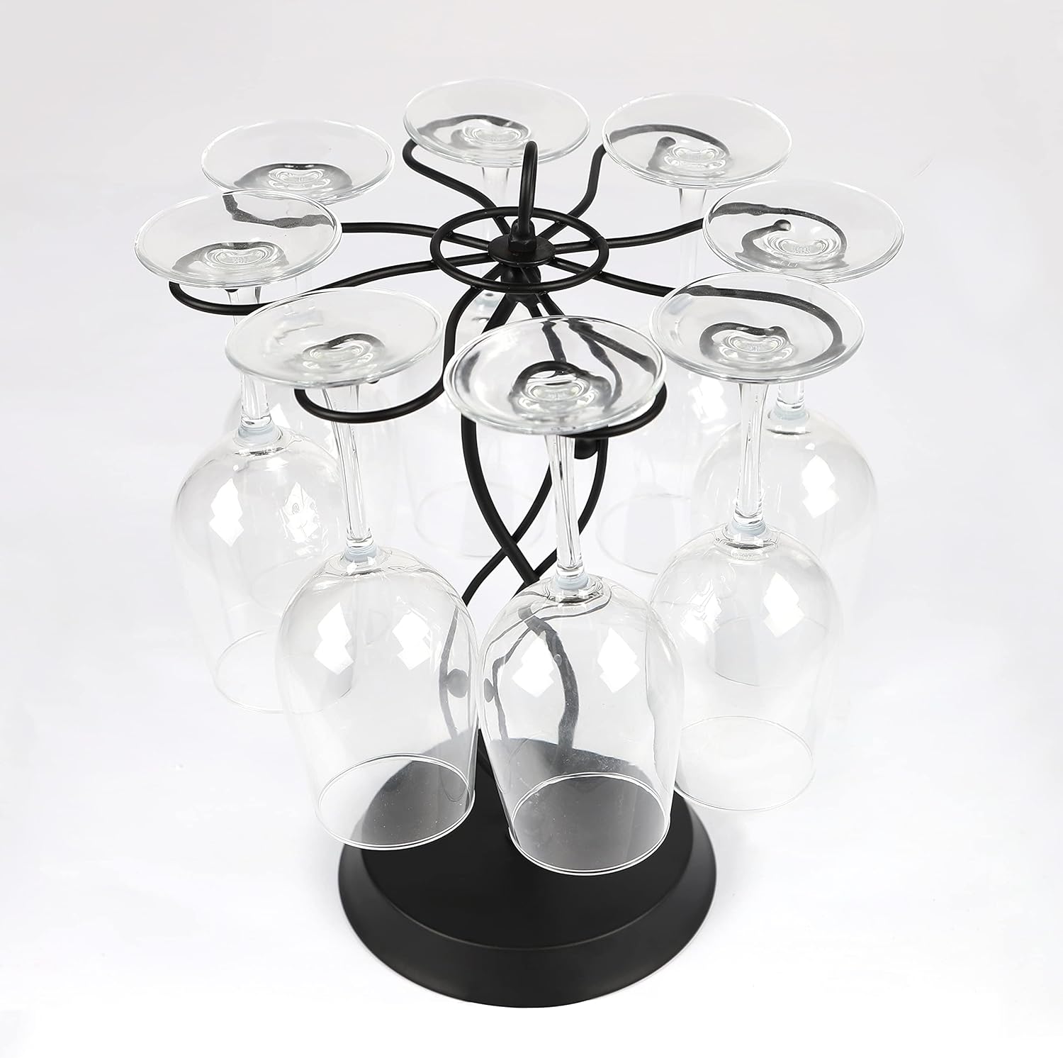 HomeRoots 8-Wine Glass Holder - Stylish Metal Rack for Countertop Display