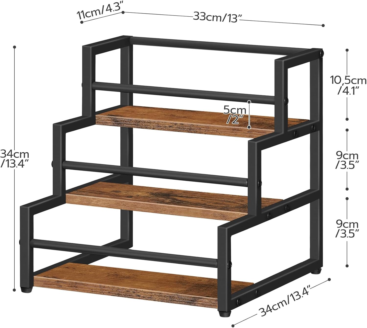 HOOBRO 3-Tier Syrup Rack Organizer for Coffee Bar and Kitchen