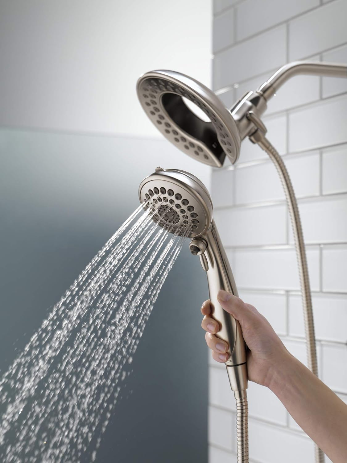 Delta 5-Spray In2ition 2-in-1 Dual Shower Head Brushed Nickel