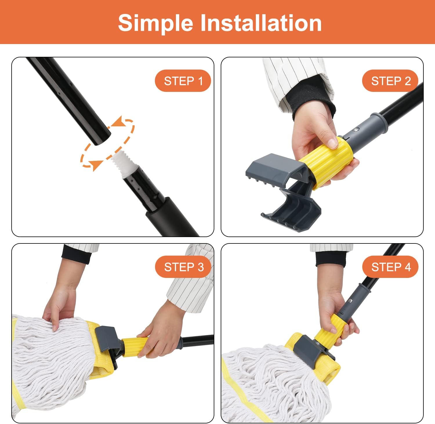 KeFanta Heavy Duty Wet Mop with 60 Long Handle